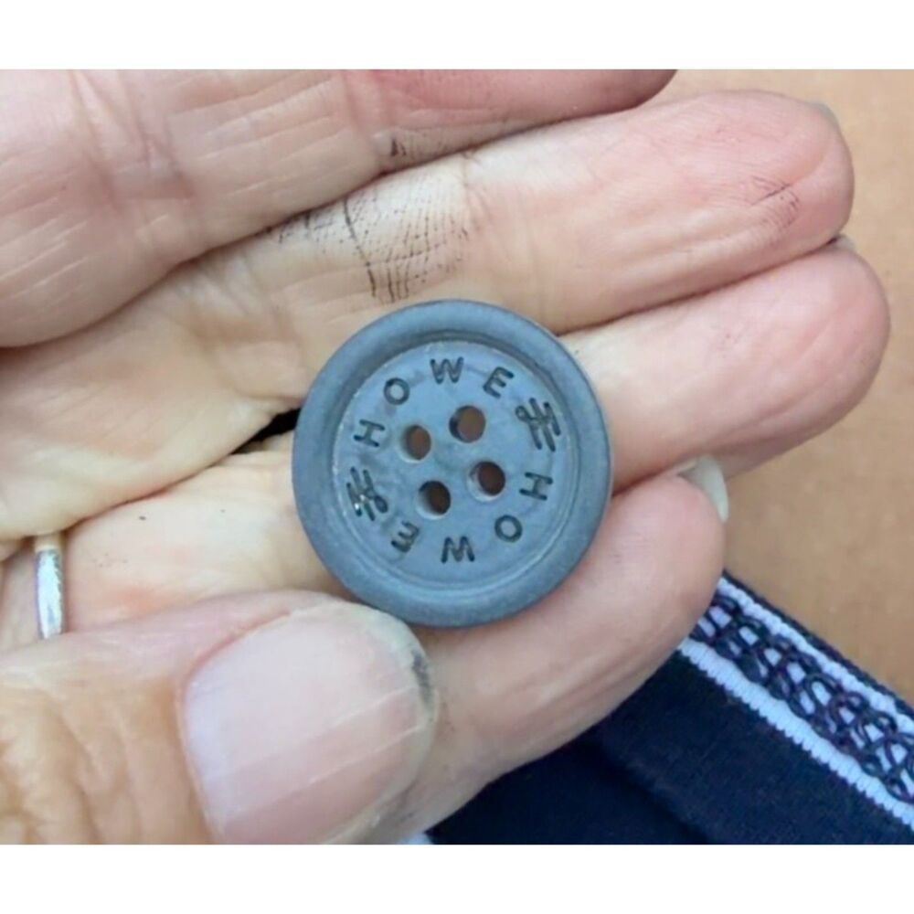 Vintage Howe Gray 4 Hole Coat Jacket Button 1" Sew Through Replacement USA